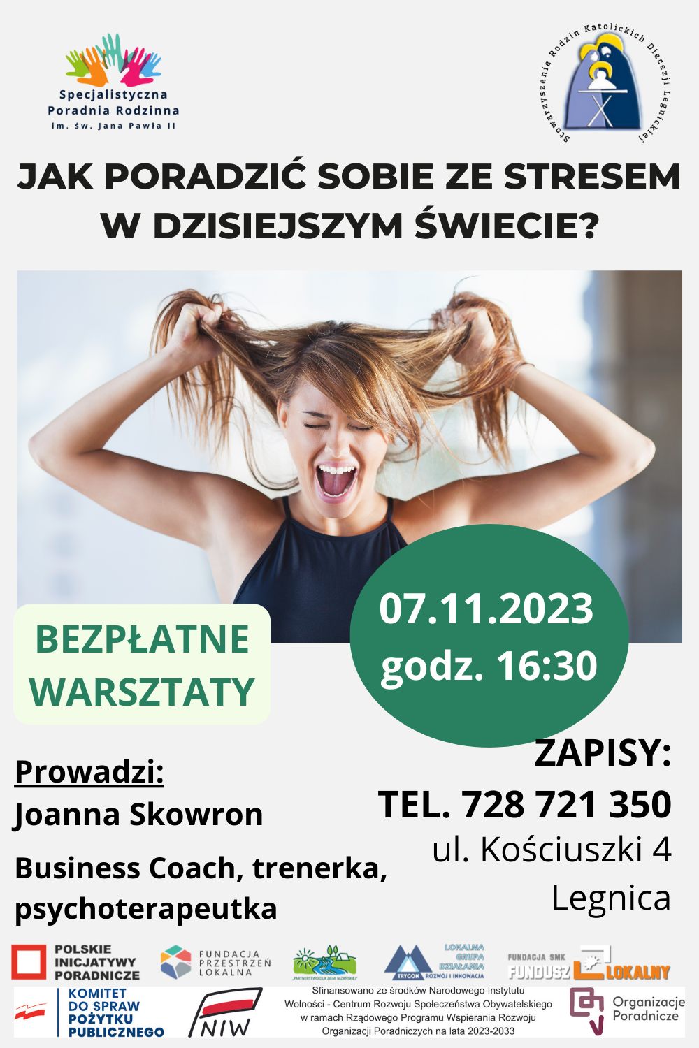 Warsztaty "Jak poradzić sobie ze stresem w dzisiejszym świecie" w Legnicy